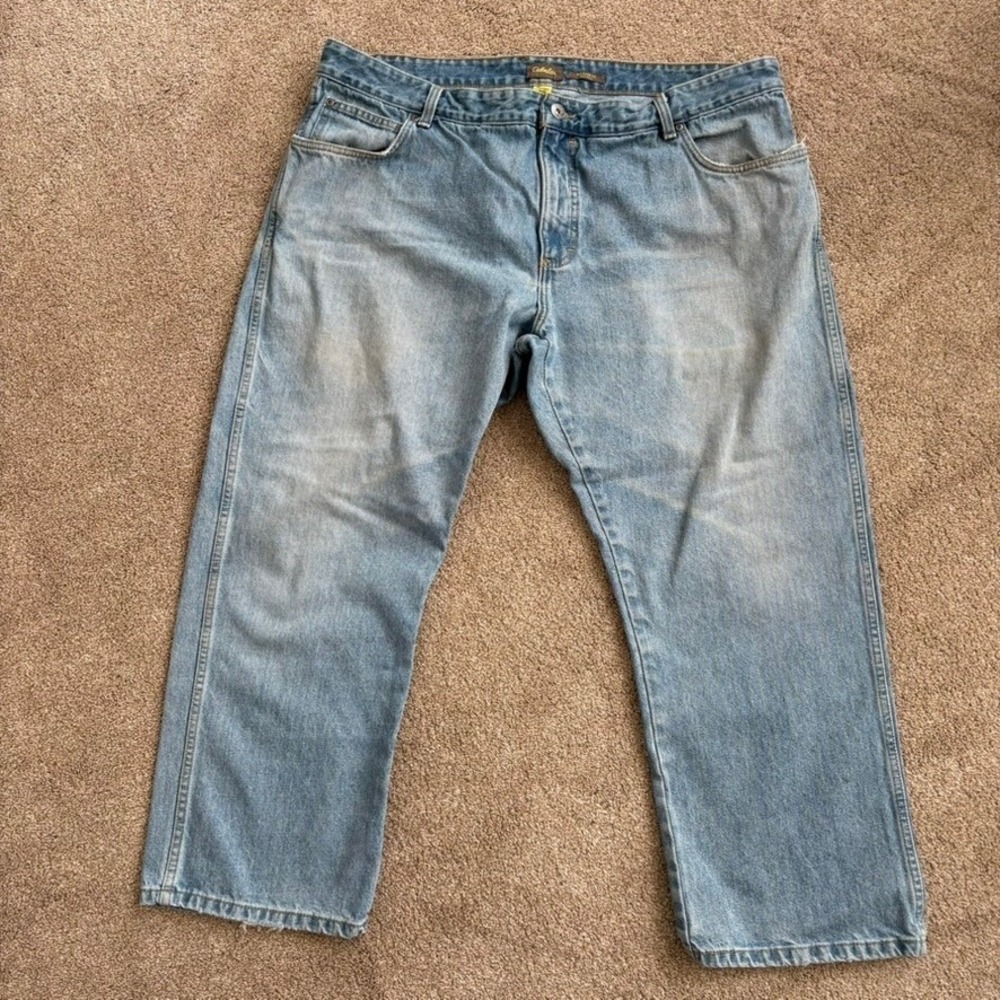 Cabelas‎ Mens Jeans Relaxed Fit 42/29 Light Blue Wash Cotton Straight Leg Rugged